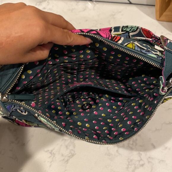 Vera Bradley Carson Falling Flowers quilted crossbody shoulder adjustable bag - Picture 12 of 16